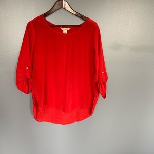 Fun & Flirt 3/4 Sleeve Blouse Red Size L
